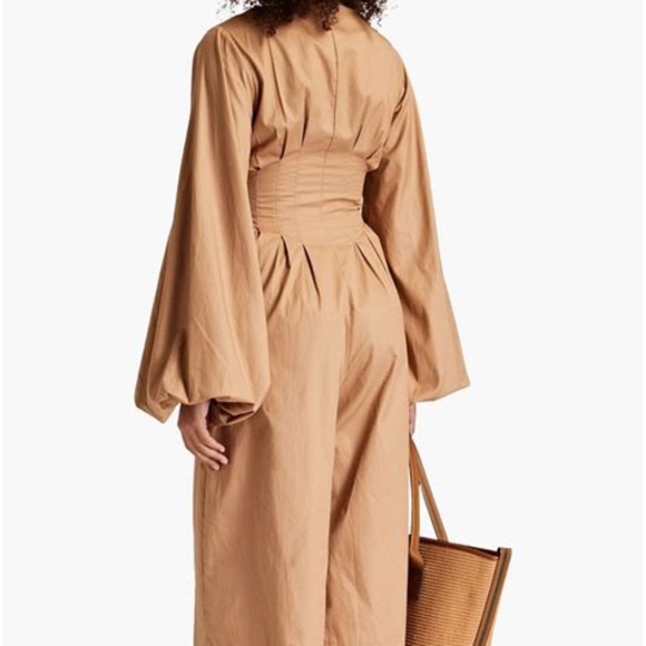 Andrea Iyamah Pants - Andrea Iyamah NIA Tan Cotton Jumpsuit Size XL